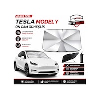 Tesla Model Y Şemsiye Tip Ön Cam Güneşliği Katlanabilir Uv Korumalı Araç Cam Güneşlik