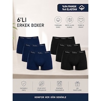 Tutku 0114 Erkek Likralı Boxer 6'lı Paket Siyah - Lacivert Tutku 0114 Erkek Likralı Boxer 6'lı Paket Siyah - Lacivert