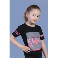 Toontoy Kids Toontoy Kız Çocuk Cebi Reflektör Detaylı Baskılı Tişört Siyah Toontoy Kids Toontoy Kız Çocuk Cebi Reflektör Detaylı Baskılı Tişört Siyah