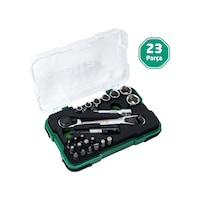 Elta 1/4" Altıköşe Cırcırlı Lokma Anahtar Ve Bits Uç Seti 23 Parça Elta 1/4" Altıköşe Cırcırlı Lokma Anahtar Ve Bits Uç Seti 23 Parça