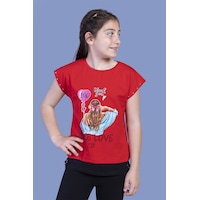 Toontoy Kids Toontoy Kız Çocuk Garni Detaylı Taş İşlemeli Baskılı Tişört Kırmızı Toontoy Kids Toontoy Kız Çocuk Garni Detaylı Taş İşlemeli Baskılı Tişört Kırmızı