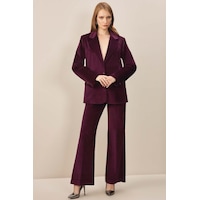 Erkek Yaka Mürdüm Kadife Blazer Mürdüm Erkek Yaka Mürdüm Kadife Blazer Mürdüm