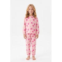 Bunny Hopp Kız Çocuk Uzun Kollu Pijama Takımı %100 Pamuk Pembe Çilek Desenli Penye Pembe Çiçekli Bunny Hopp Kız Çocuk Uzun Kollu Pijama Takımı %100 Pamuk Pembe Çilek Desenli Penye Pembe Çiçekli