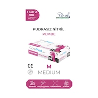 Pembe Nitril Pudrasız Eldiven 100 Lü Medium Pembe Nitril Pudrasız Eldiven 100 Lü Medium