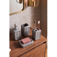 Perotti 13891 Well Stoneware 4 Parça Banyo Seti Gri Grı Perotti 13891 Well Stoneware 4 Parça Banyo Seti Gri Grı