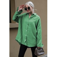 Madmext Yosun Yeşili Muslin Kumaş Basic Kadın Gömlek Mg1660-yosun Yeşili Yeşil Madmext Yosun Yeşili Muslin Kumaş Basic Kadın Gömlek Mg1660-yosun Yeşili Yeşil