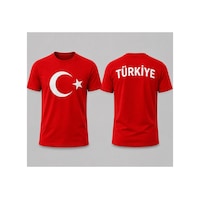 Herkesemoda Türkiye Baskı Detaylı Basic T-shirt Kırmızı Herkesemoda Türkiye Baskı Detaylı Basic T-shirt Kırmızı