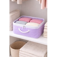 Mor Şeffaf Kapaklı Hurç 28x32x15 Cm Orta Boy Dolap İçi Kıyafet Ve Havlu Düzenleyici Mor Şeffaf Kapaklı Hurç 28x32x15 Cm Orta Boy Dolap İçi Kıyafet Ve Havlu Düzenleyici