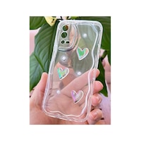 Fibaks Oppo A55 4G Uyumlu Kılıf 3d Kalpli İnci Tasarımlı Desenli Kamera Korumalı Şeffaf Silikon Kapak Fibaks Oppo A55 4G Uyumlu Kılıf 3d Kalpli İnci Tasarımlı Desenli Kamera Korumalı Şeffaf Silikon Kapak