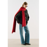 Manuka Deri Garni Yakalı Oversize Mont Siyah Aw26mnt00002-01 Manuka Deri Garni Yakalı Oversize Mont Siyah Aw26mnt00002-01