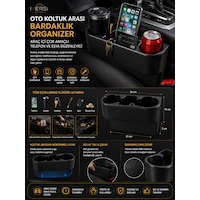 Oto Koltuk Arası Bardaklık Organizer Araç İçi Çok Amaçlı Telefon Ve Eşya Düzenleyici Oto Koltuk Arası Bardaklık Organizer Araç İçi Çok Amaçlı Telefon Ve Eşya Düzenleyici
