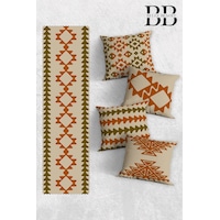 Belle Benoit Baskılı Runner & Koltuk Kırlent Kılıfı Set Desen21 Belle Benoit Baskılı Runner & Koltuk Kırlent Kılıfı Set Desen21
