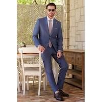 İmza İndigo Kırlangıç Yaka 6 Drop Slim Fit Tam Astar Esnek Takım Elbise 1001260174 Indigo İmza İndigo Kırlangıç Yaka 6 Drop Slim Fit Tam Astar Esnek Takım Elbise 1001260174 Indigo