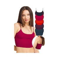 Cottonhill Ayarlanabilir İnce Askılı Lazer Kesim Crop Büstiyer 5'li Paket-2 Renkli-4 Çok Renkli Cottonhill Ayarlanabilir İnce Askılı Lazer Kesim Crop Büstiyer 5'li Paket-2 Renkli-4 Çok Renkli