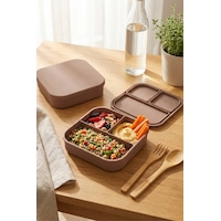 3 Bölmeli Silikon Saklama Kabı Kapaklı, Sızdırmaz, Lunch Box & Öğün Kabı Toprak Renk Toprak 3 Bölmeli Silikon Saklama Kabı Kapaklı, Sızdırmaz, Lunch Box & Öğün Kabı Toprak Renk Toprak