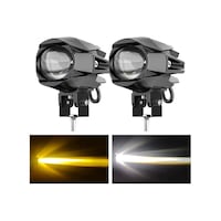 2 Adet Motosiklet Atv Utv Scooter Offroad Beyaz Sarı Çift Renk Lazer Sis Farı Delici 12-80 Volt 2 Adet Motosiklet Atv Utv Scooter Offroad Beyaz Sarı Çift Renk Lazer Sis Farı Delici 12-80 Volt