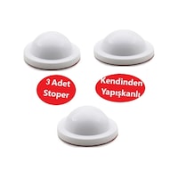 Silikon Kapı Stoperi Beyaz 3 Adet Tamponu Kendinden Yapışkanlı Beyaz Kapı Kolu Stopu Silikon Kapı Stoperi Beyaz 3 Adet Tamponu Kendinden Yapışkanlı Beyaz Kapı Kolu Stopu
