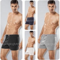 Erkek Boxer 4 Adet Tutku Düğmeli Şort Boxer Erkek Boxer 4 Adet Tutku Düğmeli Şort Boxer