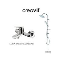Creavit Luna LN2500 Banyo Bataryası + SH640 Oval Tepe Duş Sistemi Krom Creavit Luna LN2500 Banyo Bataryası + SH640 Oval Tepe Duş Sistemi Krom