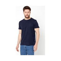 Mmetalic Erkek Siyah %100 Pamuk T- Shirt Regular Fit Rahat Kesim Bisiklet Yaka Basic Tişört Lacivert Mmetalic Erkek Siyah %100 Pamuk T- Shirt Regular Fit Rahat Kesim Bisiklet Yaka Basic Tişört Lacivert