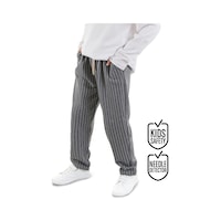 Denokids Erkek Çocuk Çizgili Gri Beli Lastikli Pantolon 4-10 Yaş Denokids Erkek Çocuk Çizgili Gri Beli Lastikli Pantolon 4-10 Yaş