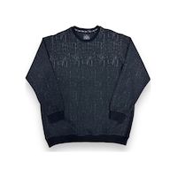 Büyük Beden Bisiklet Yaka Desenli Pamuklu Erkek Kazak Sweat Siyah Büyük Beden Bisiklet Yaka Desenli Pamuklu Erkek Kazak Sweat Siyah