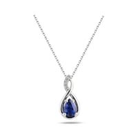 Brezza Lusso Jewelry Gümüş Su Damlası Pırlanta Model Safir Zirkon Taşlı Gümüş Kolye 45 CM Brezza Lusso Jewelry Gümüş Su Damlası Pırlanta Model Safir Zirkon Taşlı Gümüş Kolye 45 CM