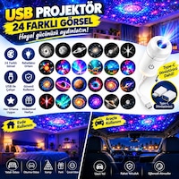 Sge Teknoloji 24 Farklı Desenli Usb Led Projektör Gece Lambası 360 Derece Ayarlanabilir Yıldız Galaksi Amber - Beyaz - Mavi 47635990 Sge Teknoloji 24 Farklı Desenli Usb Led Projektör Gece Lambası 360 Derece Ayarlanabilir Yıldız Galaksi Amber - Beyaz - Mavi 47635990