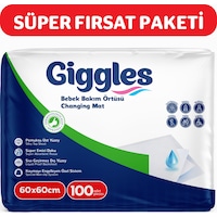 Giggles Bebek Bakım Örtüsü 60x60 Alt Açma Bezi 10 Paket 100 Adet