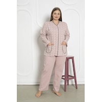 SEBOTEKS %100 Pamuklu Uzun Kollu Boydan Düğmeli Büyük Beden Kadın Pijama Takımı 206 Pudra SEBOTEKS %100 Pamuklu Uzun Kollu Boydan Düğmeli Büyük Beden Kadın Pijama Takımı 206 Pudra
