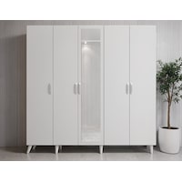 Alara Tamamı Mdf Aynalı Portmanto Vestiyer Ayakkabılık Beyaz 175 Cm - M12 Alara Tamamı Mdf Aynalı Portmanto Vestiyer Ayakkabılık Beyaz 175 Cm - M12