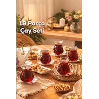 Keyf-i Ala 18 Parça Cam Tabaklı 200 Ml Borosilikat Çay Seti Keyf-i Ala 18 Parça Cam Tabaklı 200 Ml Borosilikat Çay Seti