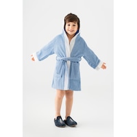 Soley Pueri %100 Pamuklu Unisex Çocuk Bornozu Mavi
