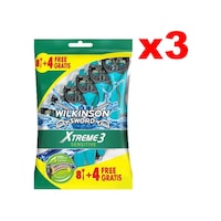 Wilkinson Sword Xtreme 3 Sensitive 8+4 3 Bıçaklı Kullan At Tıraş Bıçağı x 3 Adet Wilkinson Sword Xtreme 3 Sensitive 8+4 3 Bıçaklı Kullan At Tıraş Bıçağı x 3 Adet