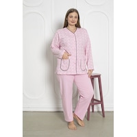 SEBOTEKS %100 Pamuklu Uzun Kollu Boydan Düğmeli Büyük Beden Kadın Pijama Takımı 206 Pembe SEBOTEKS %100 Pamuklu Uzun Kollu Boydan Düğmeli Büyük Beden Kadın Pijama Takımı 206 Pembe