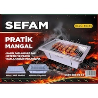 Katlanır Mangal + Izgara Teli Açık Gri Katlanır Mangal + Izgara Teli Açık Gri