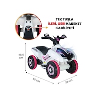 Uj Toys Ranger 6V Prenses Akülü Atv Beyaz Uj Toys Ranger 6V Prenses Akülü Atv Beyaz