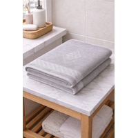Eponj %100 Pamuk 70x140 Jakarlı Banyo Havlusu 450 Gr Kendinden Desenli Gri Eponj %100 Pamuk 70x140 Jakarlı Banyo Havlusu 450 Gr Kendinden Desenli Gri