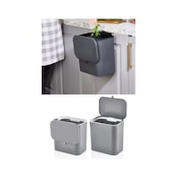 15 Litre Fonksiyonel Kapaklı Banyo Ve Mutfak Tezgahüstü Çöp Kovası Dolap Ve Duvar Aparatlı 15 Lt. Antrasit Gri 15 Litre Fonksiyonel Kapaklı Banyo Ve Mutfak Tezgahüstü Çöp Kovası Dolap Ve Duvar Aparatlı 15 Lt. Antrasit Gri