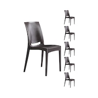 6 Adet Rattan Kahve Sandalye / Balkon-bahçe-teras Kahverengi 6 Adet Rattan Kahve Sandalye / Balkon-bahçe-teras Kahverengi