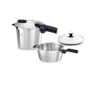 Fissler Vitaquick Premium Cam Kapaklı 6 lt + 3.5 lt Düdüklü Tencere Seti Fissler Vitaquick Premium Cam Kapaklı 6 lt + 3.5 lt Düdüklü Tencere Seti