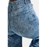 it's basic Kadın Kot Rengi T-2s6-27 Straight Fit Özel Baskılı Kumaş Parlak Taşlı Tasarım Denim Jean it's basic Kadın Kot Rengi T-2s6-27 Straight Fit Özel Baskılı Kumaş Parlak Taşlı Tasarım Denim Jean
