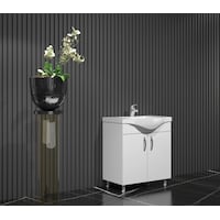 Yıldız Banyo Dolabı 65 Cm Ayaklı Beyaz Mdf Alt Modül Ve Lavabo Beyaz Yıldız Banyo Dolabı 65 Cm Ayaklı Beyaz Mdf Alt Modül Ve Lavabo Beyaz
