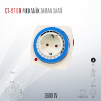 Cata Ct-9180 Mekanik Zaman Saatli Priz Cata Ct-9180 Mekanik Zaman Saatli Priz
