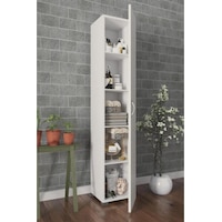 Tek Kapak 5 Raflı Banyo Dolabı Beyaz Tek Kapak 5 Raflı Banyo Dolabı Beyaz