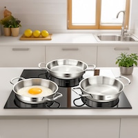 Nehir Silver Çelik 3 Parça İtalyan Omlet Sahan Seti 16-18-20 Cm Gri Nehir Silver Çelik 3 Parça İtalyan Omlet Sahan Seti 16-18-20 Cm Gri