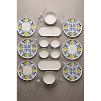 Limon 14 Parça 6 Kişilik Stackable Seramik Tabak Seti Premium Sunum & Kahvaltı Takımı Beyaz Limon 14 Parça 6 Kişilik Stackable Seramik Tabak Seti Premium Sunum & Kahvaltı Takımı Beyaz