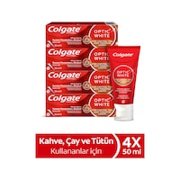 Colgate Optic White Kahve Çay Ve Tütün Kullanıcıları Için Diş Macunu 4x 50 ml Colgate Optic White Kahve Çay Ve Tütün Kullanıcıları Için Diş Macunu 4x 50 ml