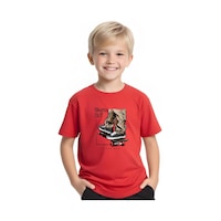 Fyk Kids Erkek Çocuk Yuvarlak Yaka Skate Out Baskılı T-shirt Kırmızı Fyk Kids Erkek Çocuk Yuvarlak Yaka Skate Out Baskılı T-shirt Kırmızı