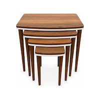 Ant Home Sahra 4 Lü Ceviz Zigon Sehpa Seti Lake Boyalı Modern Yan Sehpa Ant Home Sahra 4 Lü Ceviz Zigon Sehpa Seti Lake Boyalı Modern Yan Sehpa